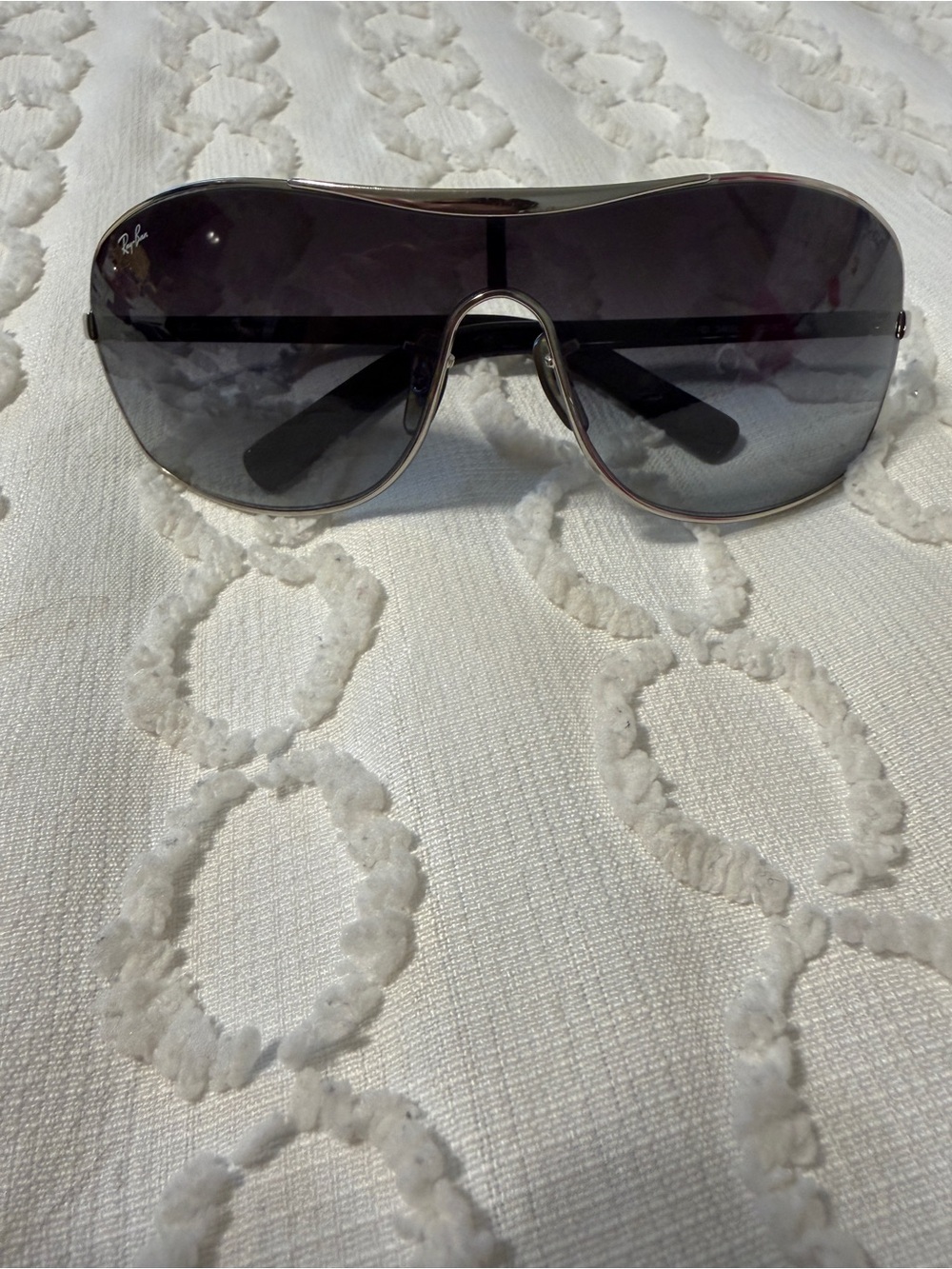 Ray-Ban Women’s Shield Sunglasses - Black Gradient Lenses with Silver Trim